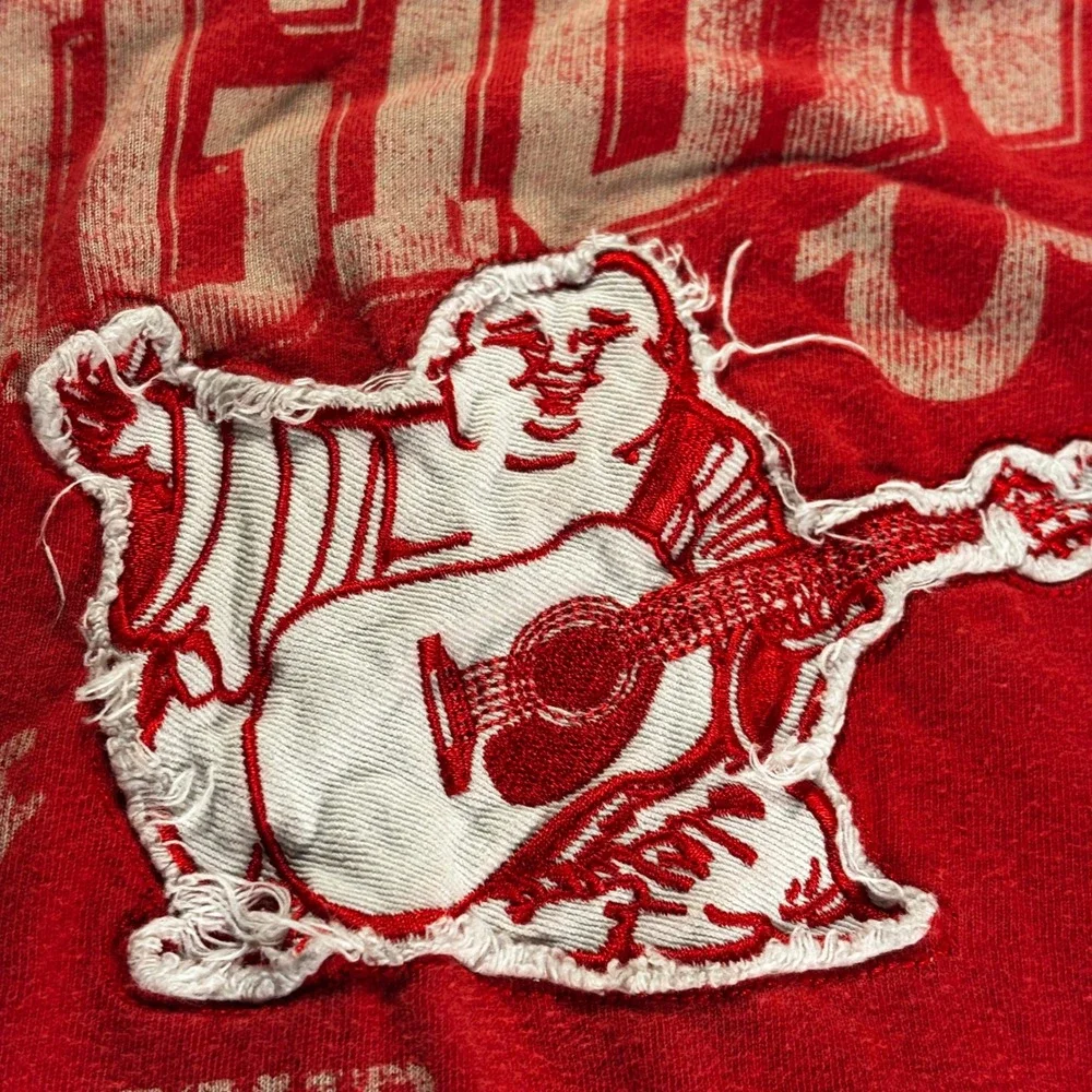 True Religion Patch Logo T-Shirt Red‎ Graphic World Tour Men's